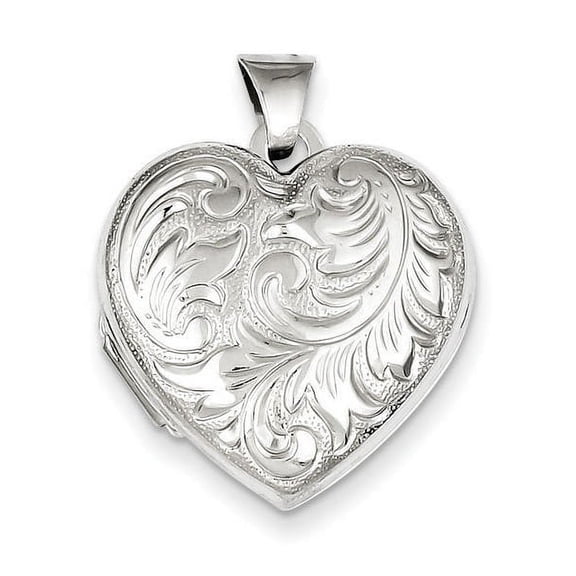 Sterling Silver Heart Picture Locket - 3/4 Inch X 3/4 Inch Sterling Silver