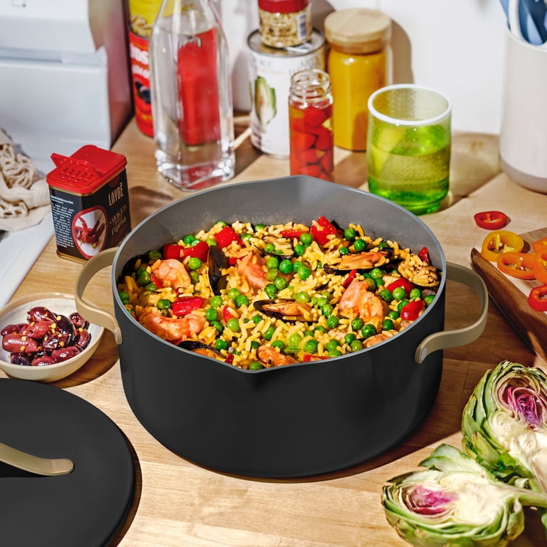 Beautiful 5 Quart Ceramic Non-Stick Dutch Oven with Strainer Lid