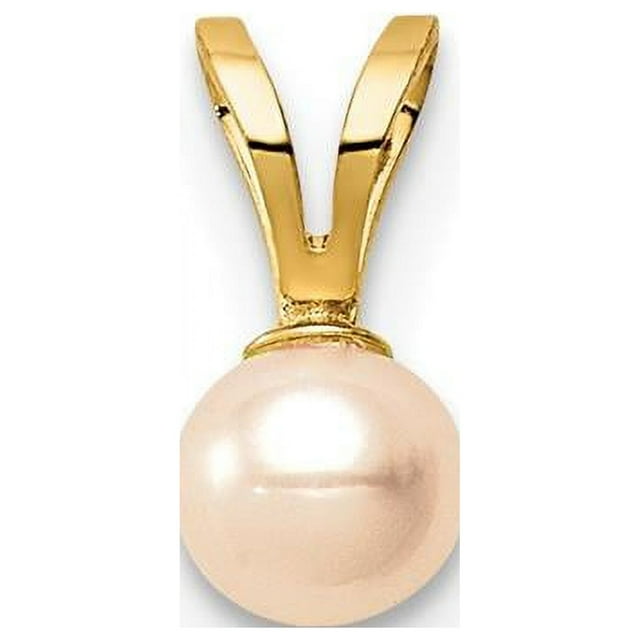4 - 5 mm 14K Madi Rose Près de l'Eau Douce Ronde Cultivée Pendentif Perle&44; Jaune