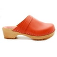 thumbnail image 2 of KLÄGN Tuva Wood Open Back Grip Orange Veg Tan Leather Clogs, 2 of 9