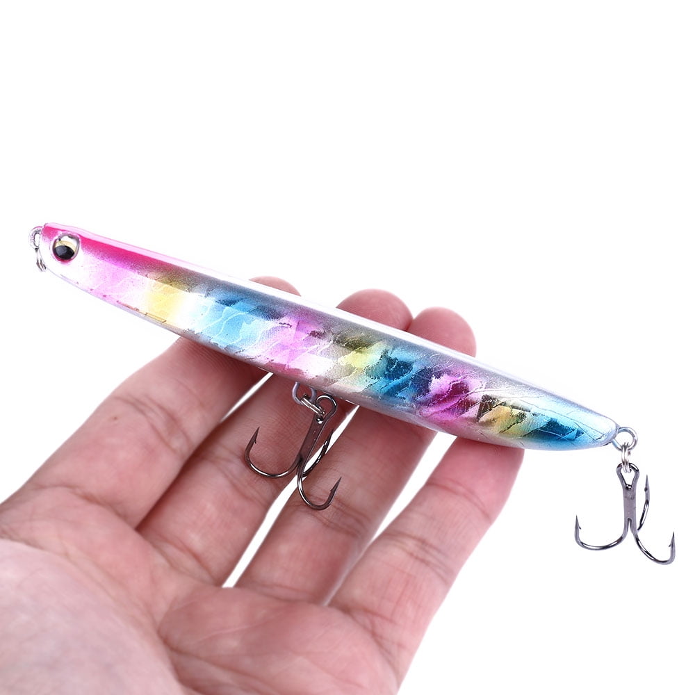 HENGJIA 6PCS Fishing Lures for Bass, Fishing Saltwater Popper Lures Large Topwater Fishing Lures Pencil Lures Sinking Hard Bait Pencil Popper Lure Surf Fishing Lures Pencil Lure, 4.72in/0.63oz