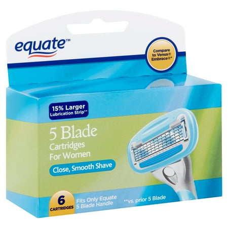 Equate 5 Blade Cartridges for Women, 6 Count