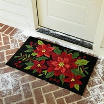 Indoor/Outdoor Poinsettia Hooked Polypropylene Accent Rug 24"x42"