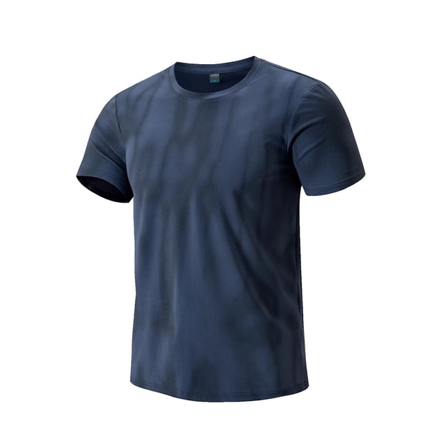 Tops para hombre, blusas y camisas de manga corta con cuello redondo para hombre, camiseta de manga corta con cuello redondo para hombre, blusa deportiva informal de seda fría transpirable para hombre