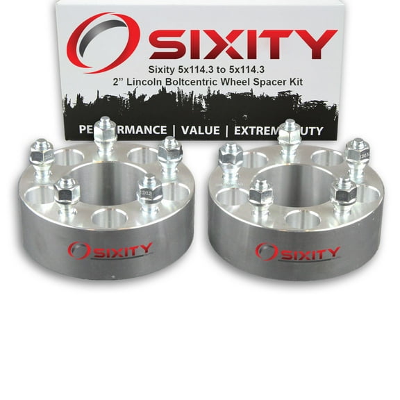 Sixity Auto 2 pc 2" 5x114.3 Wheel Spacers compatible with Lincoln MKZ Zephyr M12x1.5mm 1.25in Studs Lugs