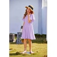 thumbnail image 7 of Arshiner Girl's Summer Dresses Ruffle Short Sleeve Swing Flowy Midi Casual Sundress with Pockets, 7 of 7