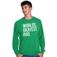 thumbnail image 5 of Worlds Okayest Bro Sibling Brother Men's Long Sleeve Tee T Shirt Brisco Brands 2X, 5 of 5