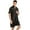 Black, variant on Keevoom Mens Silk Satin Pajamas Set Casual Short Sleeve Button Down Sleepwear Loungewear