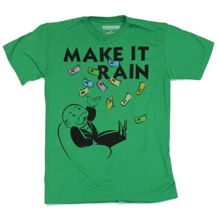 Monopoly Mens T-Shirt  - Make It Rain Pennybags Money Toss (Best Way To Make Money Selling T Shirts)