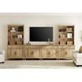 thumbnail image 6 of WAMPAT Television Stands with Bookshelves for TVs up to 75", Farmhouse Wall Unit TV Stand with 8 Doors & 4 Drawer, Media Console Table for Living Room, Bedroom & Home Theater, Oak, 6 of 7