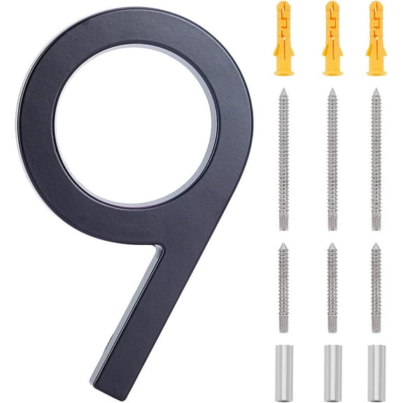 Zinc Alloy House Number with Iron Screw Plastic Accessories Wall Decorations Num.9 145x87x12.5mm
