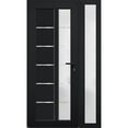 thumbnail image 3 of Front Exterior Prehung FiberGlass Door Frosted Glass / Manux 8088 Matte Black / Side Exterior Window / -W36+14" x H80"-Left-hand Inswing, 3 of 5
