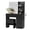 Black, variant on JustSmart Modern Vanity Desk with Mirror & Adjustable LED Lights, 4 Drawers, Power Outlet, Storage Stool, Shelves, Hair Dryer Holder, Makeup Table Set for Bedroom, Black