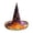 E #008, variant on Halloween Print Halloween Witch Hat for Women Halloween Print Quilted Pointed Tall Wide Brim Costume Wizard Cap Cosplay Party