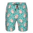thumbnail image 3 of Honeii Shorts Décontractés pour Hommes avec Imprimé Cochon et Fleur, Séchage Rapide, Shorts de Plage-Moyen, 3 of 6