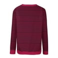 thumbnail image 5 of hotojiny Long Sleeve Sweatshirt for Women Casual Crew Neck Knit Pullover Tops Fall Fashion Striped Tunic Tops, 5 of 5