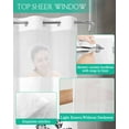 thumbnail image 4 of No Hook Shower Curtain with Snap in Liner, Hand Drawn Watercolor Gray Black Floral White Hotel Shower Curtains for Bathroom, Washable Shower Curtain Liner Set with Mesh Top Window, 72"x72", 4 of 6