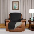 thumbnail image 2 of Housse de Sofa Inclinable Surdimensionnée Matelassée Réversible, Protecteur de Meuble Résistant à l'Eau, Housse de Canapé Lavable avec Sangles Élastiques pour Enfants, Chiens, Animaux (Fauteuil Inclinable Surdimensionné, Noir/beige), 2 of 7