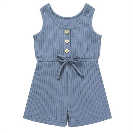 

Infant Toddler Girl Romper Jumpsuit Summer Sleeveless Bow Cotton Jumpsuit 6M 4Y Summer Clothes