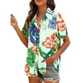 thumbnail image 3 of Glookwis Women Lapel Neck Shirts Single Breasted Blouse Casual Loose Tunic Shirt Button Down Hawaiian Style Tops, 3 of 4