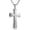 Silver, variant on Men's Large Heavy Two-Tone Cross Pendant Necklace - 3 Colors (Gold/Silver/Two-Tone) Stainless Steel with Cubic Zirconia, Bold Religious Statement Jewelry for Men Gifts