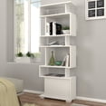thumbnail image 3 of DORPEK, 6-Tier S-Shaped Bookshelf, 64" Storage Display Unit, Free Standing Open Shelf Bookcase, Balance Bookcase White, Modern Shelving Unit, 1 Package, 3 of 9