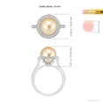 thumbnail image 4 of ANGARA Golden South Sea Cultured Pearl Halo Ring with Milgrain in 14K White Gold for Women | June Birthstone, Birthday, Anniversary, Jewelry Gift for Women | Pearl Ring, 4 of 5