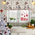 thumbnail image 5 of Coffee Gnomes Curtain Valances for Windows, Kitchen Valance Window Treatments Panel 2 Pack, Brown Buffalo Plaid Check Farmhouse Rod Pocket Short Curtains for Bathroom Bedroom 42 x 18 Inch, 5 of 8