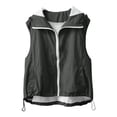 thumbnail image 6 of hoksml Women's Plus Size Sleeveless Hooded Vest, Lightweight Casual Outdoor Zip Up with Mesh Lining and Drawstring Hem 3XL-5XL, 6 of 9