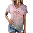 thumbnail image 1 of Mujeres de Verano Superior, V-Cuello Casual Camiseta de Moda de Manga Corta Hecha de Cómodo Estante de Imitación para Toda la Temporada de Uso Diario, Camisetas Cortas para Mujeres, 1 of 4