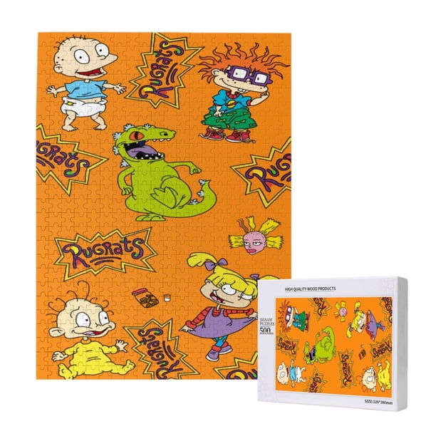 Rompecabezas de 300, 500 y 1000 piezas de Rugrats, divertido juego familiar, juguetes educativos de madera para niños y niñas, regalo para niños adultos