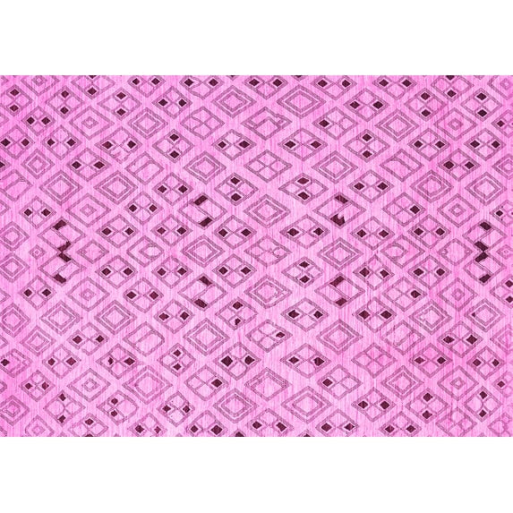 Ahgly Company Indoor Rectangle Abstract Pink Contemporary Area Rugs, 7' x 9'