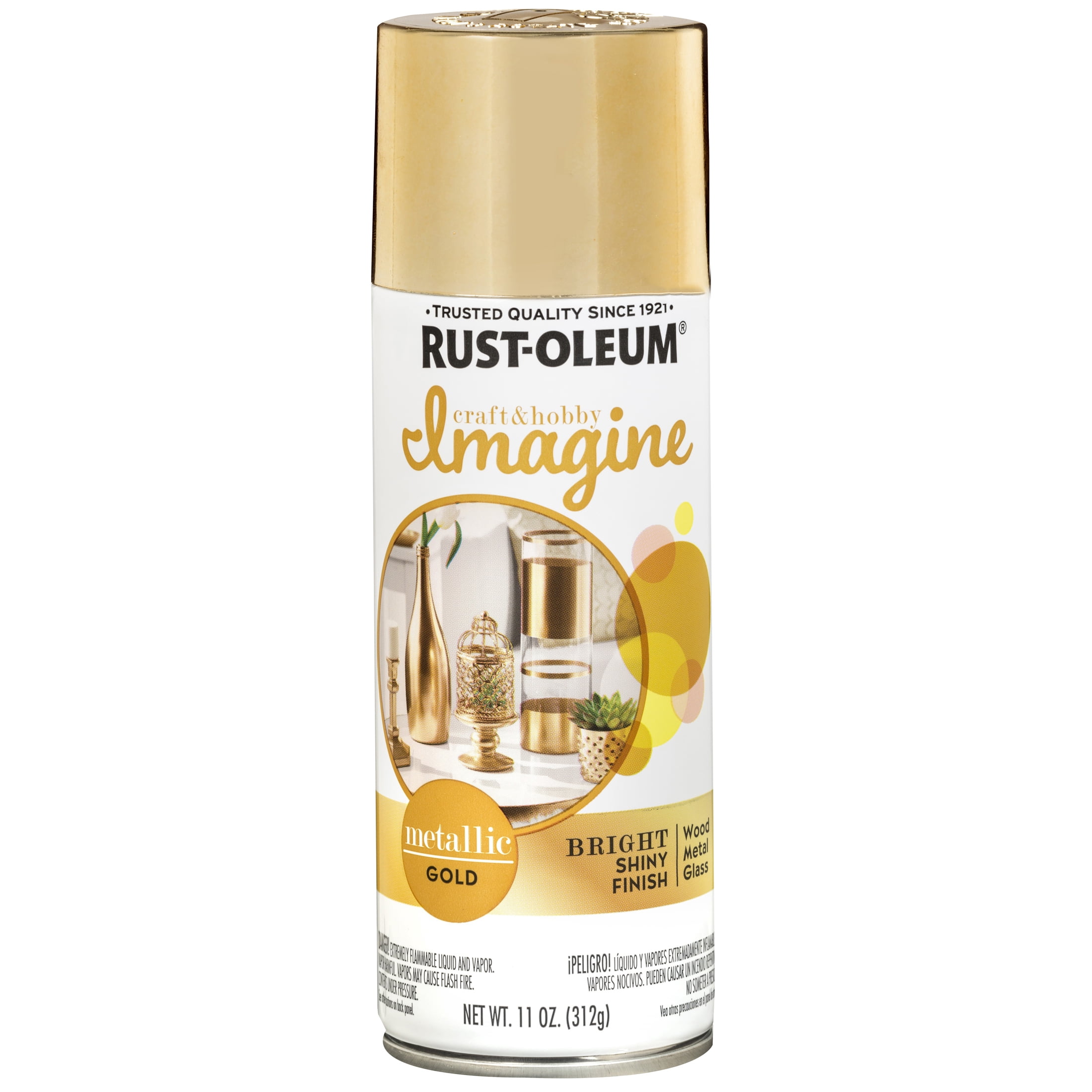 4 Pack, Gold, Rust-Oleum Craft & Hobby Metallic Imagine Metallic Spray Paint- 355100, 11 oz.