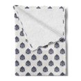 thumbnail image 2 of Victorian Soft Flannel Fleece Throw Blanket, Themed Ornaments in Calming Soft Tone Floral Repetition, Cozy Plush for Indoor and Outdoor Use, 50" x 70", Dark Indigo White, by Ambesonne, 2 of 5