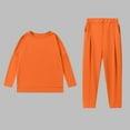 thumbnail image 5 of YUGYXL Womens 2 Piece Sweatsuits Daily Sport Sets Solid Color Elastic Waist Long Pants Active Gym Outfits Orange S, 5 of 6