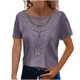 thumbnail image 1 of Posijego Tunique en Tricot pour Femmes, Ample, Col Rond, Manches Courtes, Chandail Léger, 1 of 6