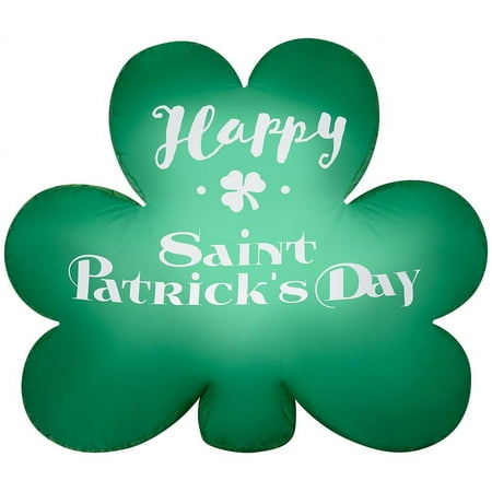 3 1/2' Gemmy Airblown Inflatable "Happy St. Patrick's Day" Shamrock Yard Decoration