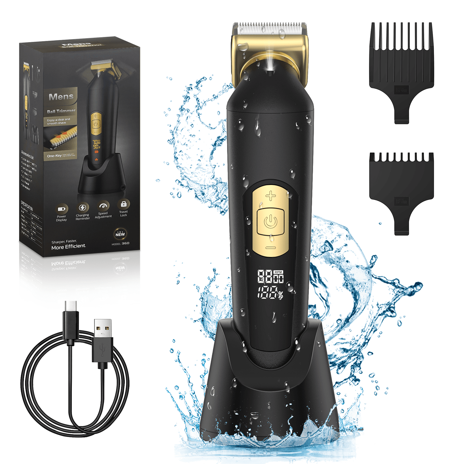 Cshidworld Body Hair Trimmer for Men, IPX7 Waterproof photo 1
