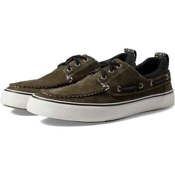 Sperry Men's Bahama 3-Eye Olive Ribbed Boat Shoe 7M