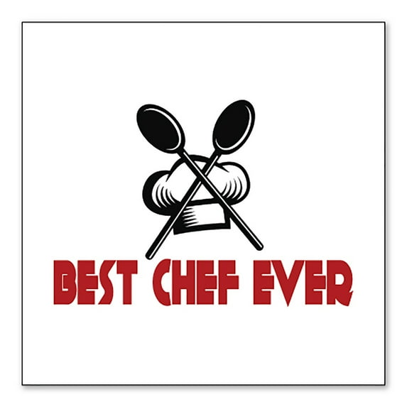 DistinctInk Custom Bumper Sticker - 3" x 3" Decorative Decal - White Background - Best Chef Ever