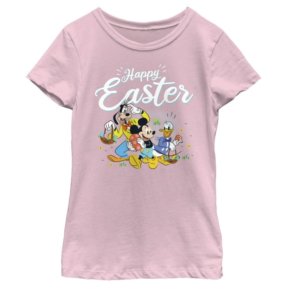 Girl's Mickey & Friends Happy Easter Friends  Graphic Tee Light Pink Large