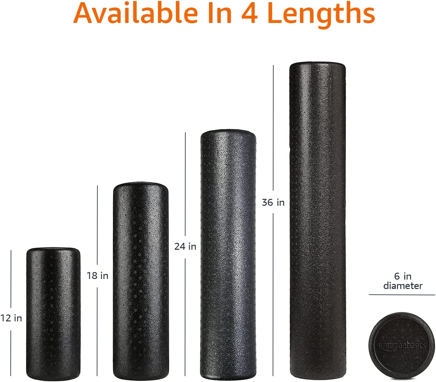 High Density Foam Roller for Exercise and Recovery, 24 Inches, Black
