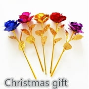 Valentine's Day Gifts for Her,24k Gold Foil Rose Artificial Roses Handmade Flowers for Thanksgiving Gifts,Anniversary Gifts,Christmas Gifts (Gold)