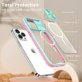 thumbnail image 3 of Feishell Magnetic Case for iPhone 14 Pro, Crystal Clear Rugged PC Soft TPU Acrylic Hybrid Shockproof Cover with Camera Lens Sliding Support Wireless Charging Protective Case,Skyblue, 3 of 6