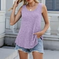 thumbnail image 7 of JGGSPWM Loose Fit Ribbed Tank Tops for Women Crew Neck Sleeveless Summer Casual Lightweight Knit Sweater Shirts Purple M, 7 of 7