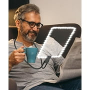 Latiable 5X Hands Free Magnifying Glass with Light for Close Work,6.7" x 9.5"Neck Wear Large Page Magnifier for Reading Book,Sewing, Cross Stitch.Low Vision Seniors with Aging Eyes(Black)