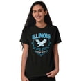 thumbnail image 5 of Illinois Cute Floral Bald Eagle Women's Graphic T Shirt Tees Brisco Brands S, 5 of 5