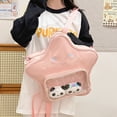 thumbnail image 2 of Mochila Bandolera Kawaii Daypack para Mujer Con Bolsillo Transparente Nailon, 2 of 9