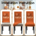 thumbnail image 6 of 6 Pcs Fall Chair Covers for Dining Room, Thanksgiving Stretch Removable Dining Chair Cover Set of 4, Autumn Pumpkin Chair Slipcovers Seat Protector for Fall Restaurant Decor, 6 of 6