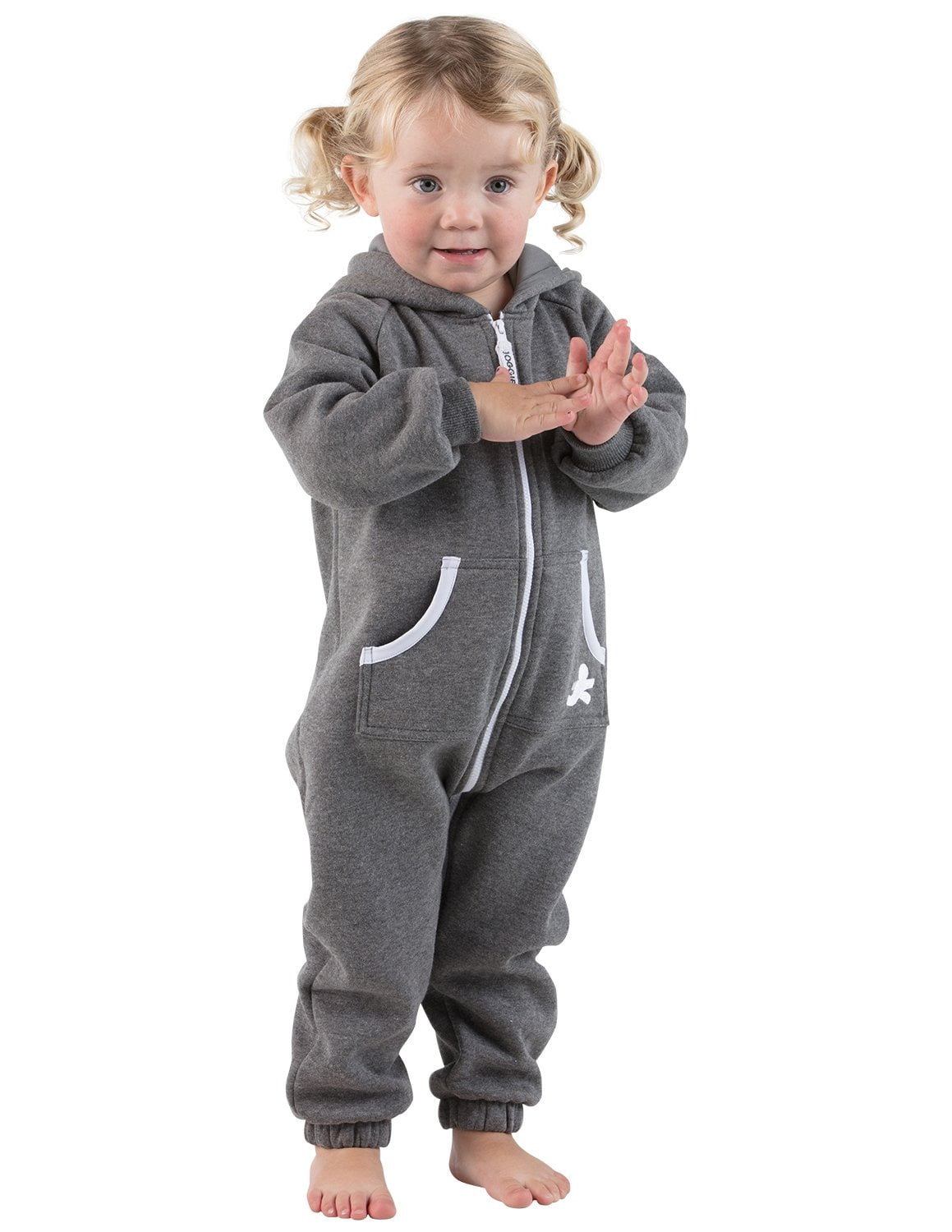 Joggies - Charcoal Gray Infant Footless Hoodie One Piece - Infant - Medium (Fits 3 - 6mos.)